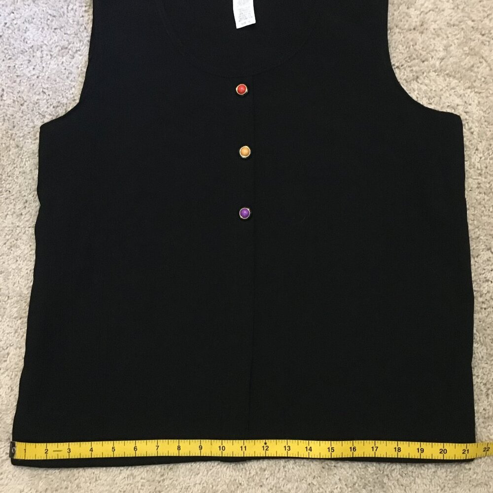 Best Connection Vintage 90s Rayon Sunset Button Tank XL Made in USA German - Picture 11 of 12